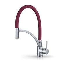 Felix Kitchen Mixer Chrome and Wine Red